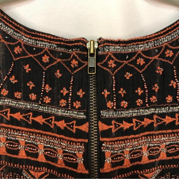 Free People Women’s Dress Beaded Gauze Open Back Casual Carefree Flowing - Picture 6 of 11